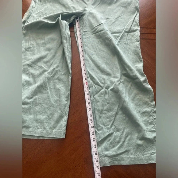 Gap Women’s Drawstring Elastic Waist Wide Leg Linen Rayon Pants Green XXL EUC - Picture 11 of 12
